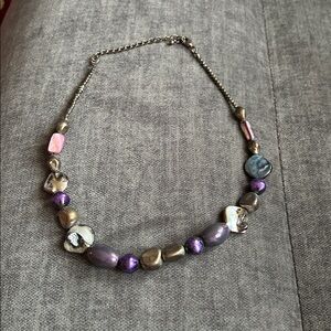Purple and Pink Beaded Necklace